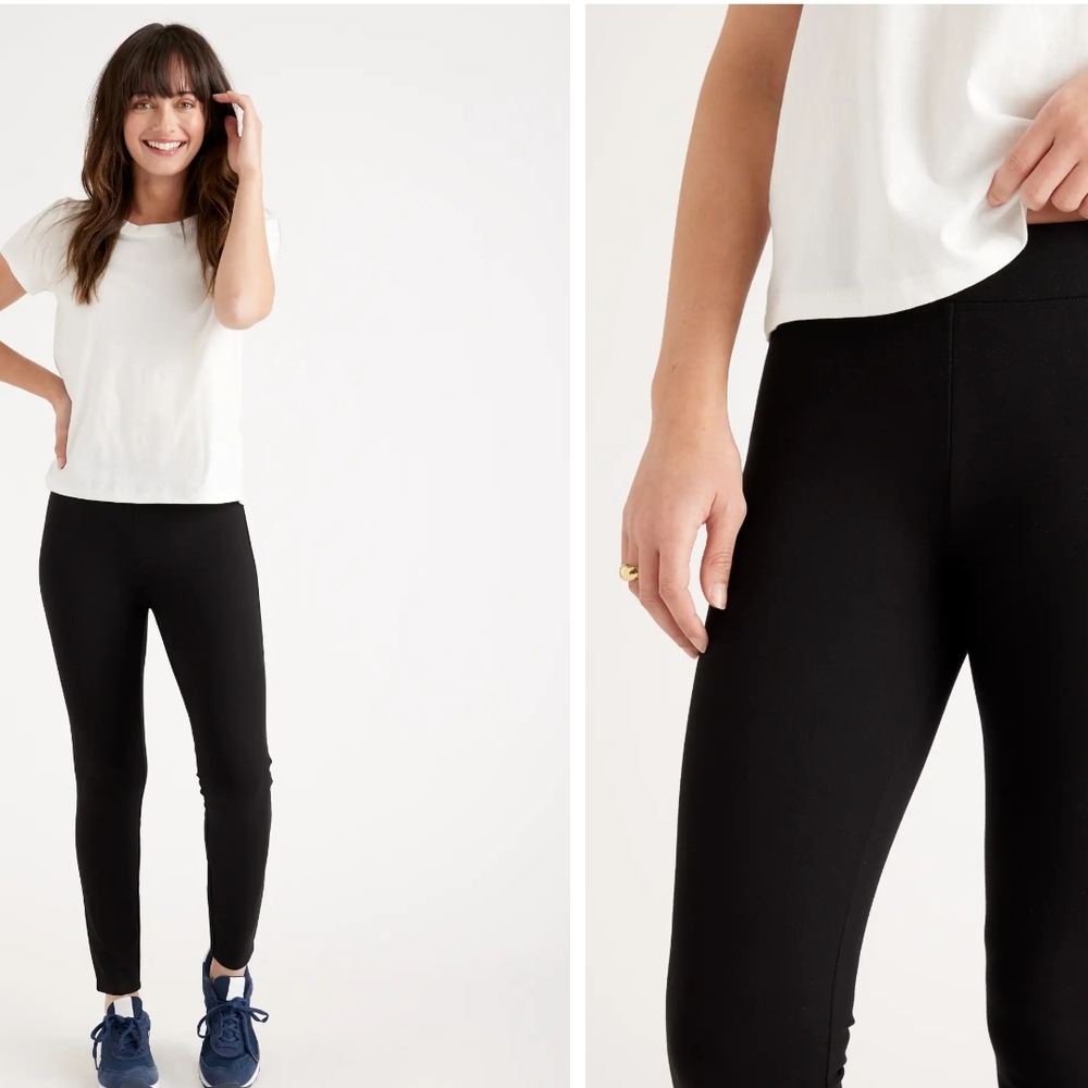 Quince Black Ultra-Stretch Ponte Skinny Pants